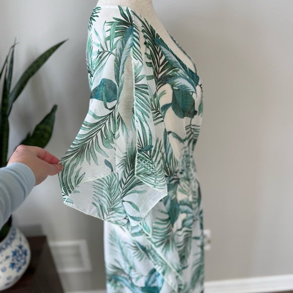 Kona Sol Palm Leaf Sheer Swim Coverup - Picture 4 of 8